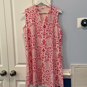 Pink and White Sleeveless Dress